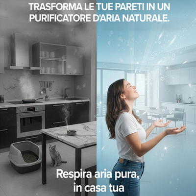 Parete pulita con dimostrazione di rimozione dello sporco tramite semplice panno umido